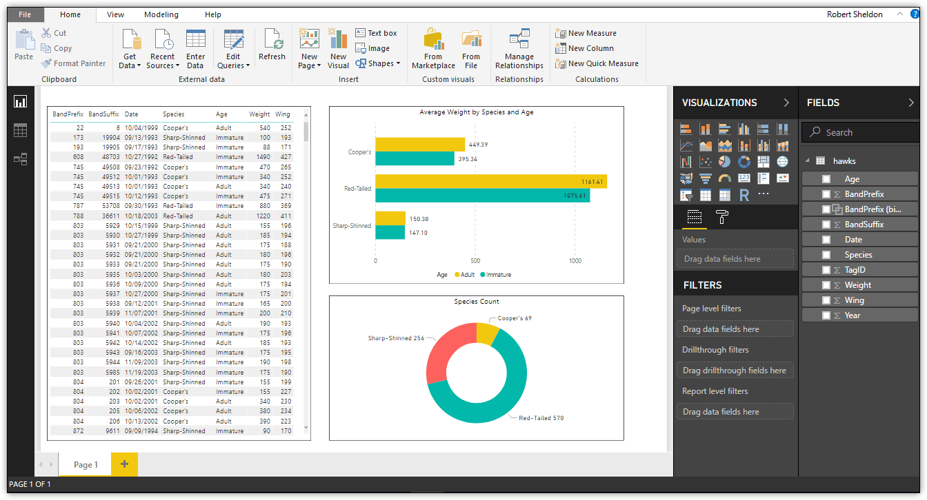 Informe en Microsoft Power BI Desktop: visualizaciones y panel de datos